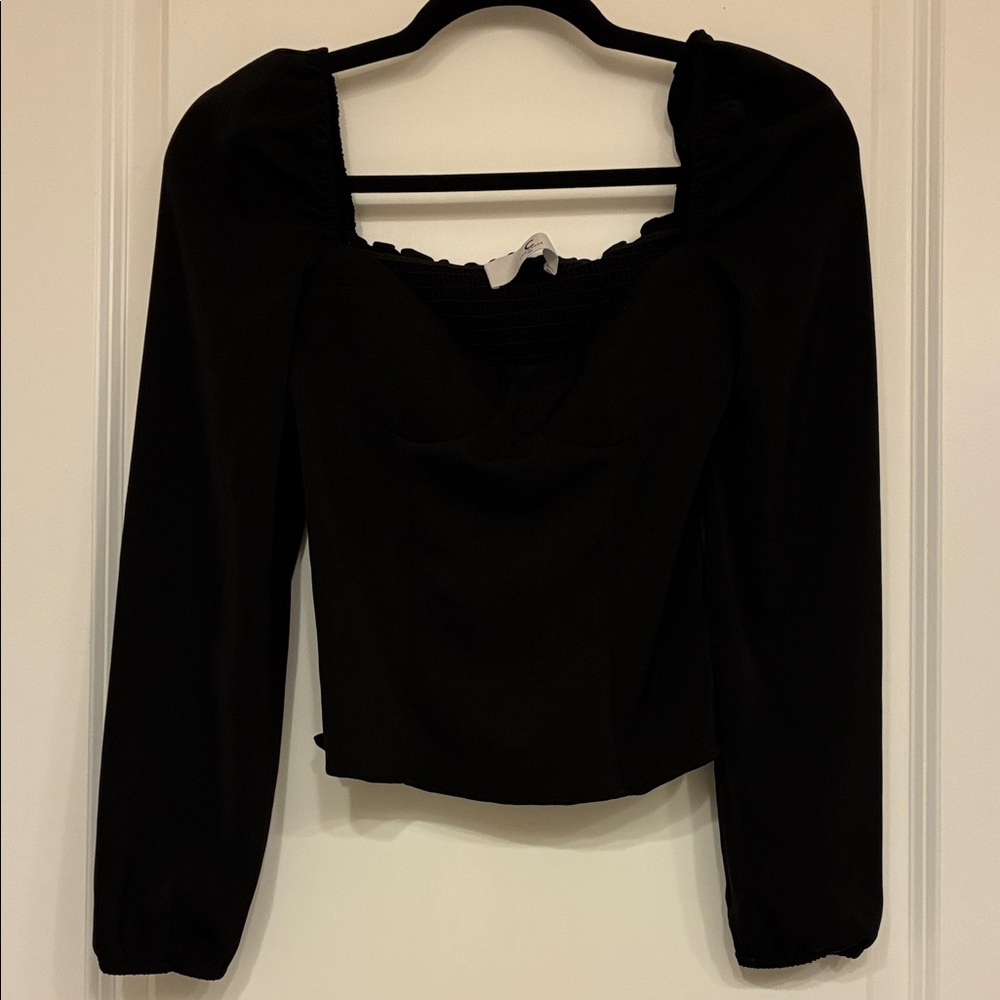 Black Silky Bustier Top
